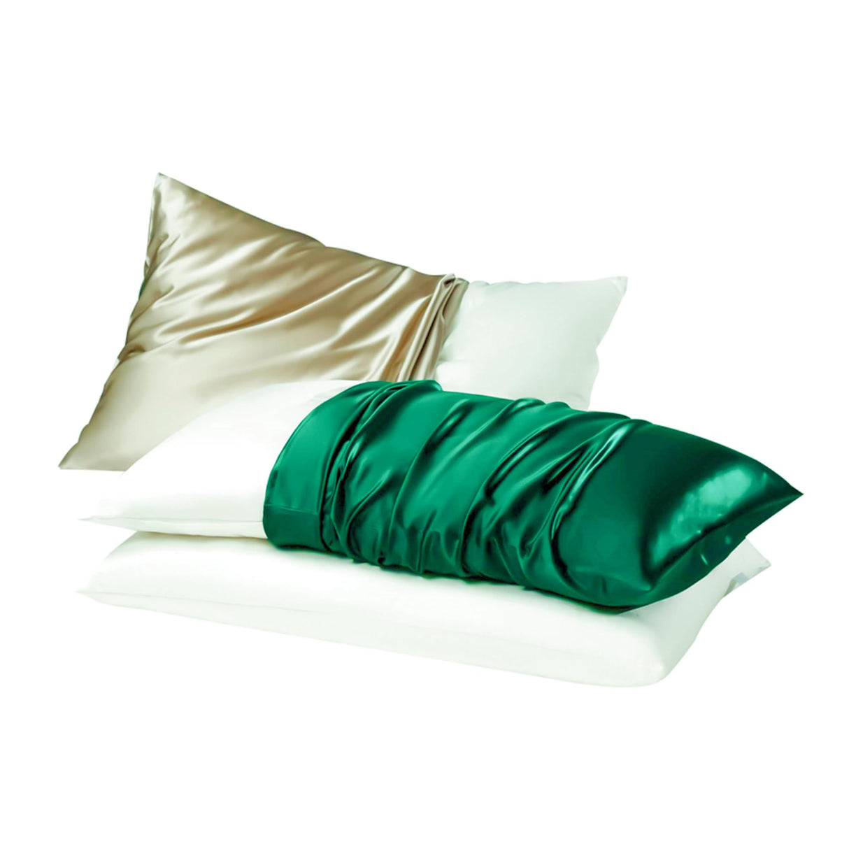 Oeko-TEX Certified Mulberry Silk Pillow Cases Green for Christmas Made in USA, 100% Silk Pillowcase with Zipper, 6A Grade 22 Momme Pure Silk Gift Set, 1 Pcs 20"x30" (Queen, Emerald)