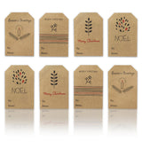 Boho Simple Christmas Gift Tag Adhesive Stickers – 2 x 3 Inch Labels, Roll of 100 with Minimalist Designs – Merry Christmas, Noel, and Candle, Made in The USA