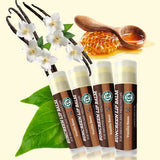 USDA Organic Lip Balm 6-Pack by Earth's Daughter Stocking Stuffers - Fruit Flavors, Beeswax, Coconut Oil, Vitamin E - Best Lip Repair Chapstick for Dry Cracked Lips - Moisturizing Lip Care