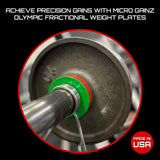 Micro Gainz Multi-Color Calibrated Fractional Weight Plates Set of 2 Pieces, Choose Set (.25LB-1LB), Designed for Olympic Barbell Weights for Strength Training, Made in USA