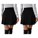 Sweet Hearts Women’s 2-Pack Basic Skater Skirt- Versatile Stretchy Mini Flared Skirt Made in USA