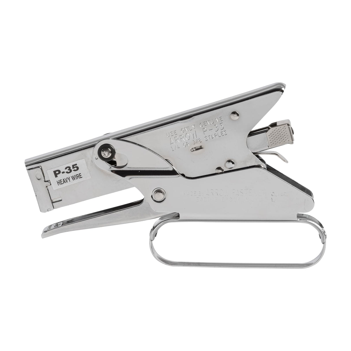 Arrow P35 Heavy Duty Handheld Plier Stapler for Crafts, Office, and Insulation, Uses 1/4-Inch and 3/8-Inch Staples , Silver