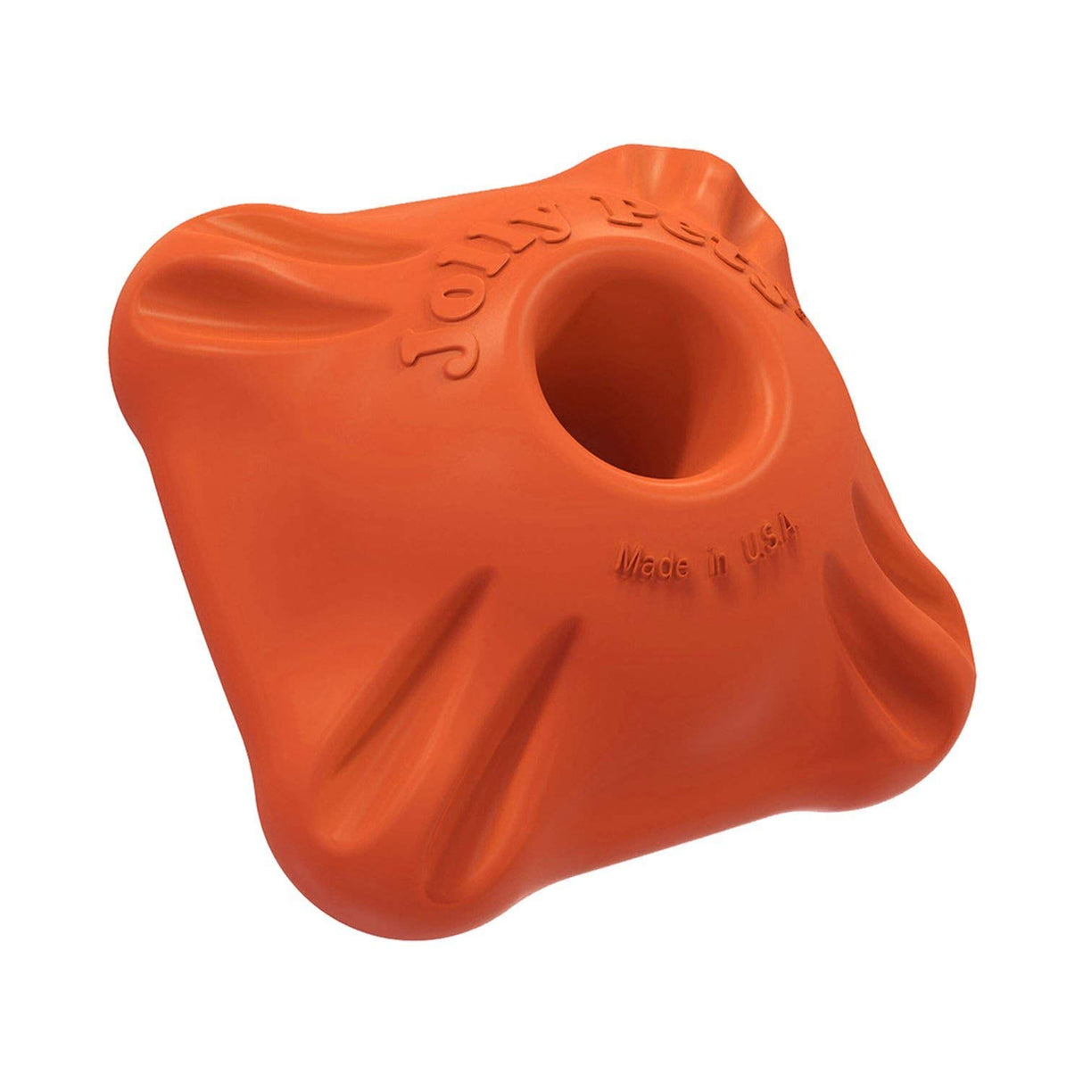 Jolly Pets Flex-N-Chew Squarble Bouncing/Floating Dog Toy, Large/Orange (JS03)