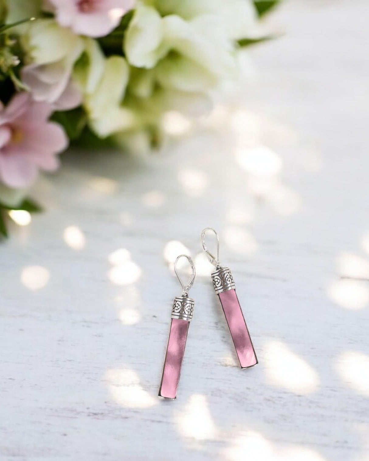 Recycled Antique Bottle and Dishware and Sterling Silver Bottoms Up Lever Back Earrings (Vintage Mason Jar)