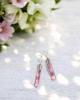 Recycled Antique Bottle and Dishware and Sterling Silver Bottoms Up Lever Back Earrings (Vintage Mason Jar)