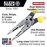 Klein Tools J207-8CR Needle Nose Pliers are All-Purpose Linesman Pliers, Made in USA, Crimping, Looping, Cutting, Stripping, Crimping, Shearing