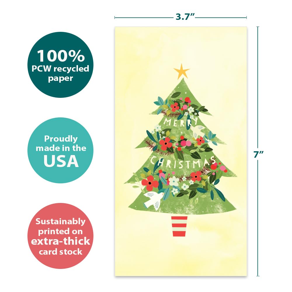 Tree-Free Greetings - Christmas Money Holder Card - Artful Designs - 1 Money Holder Greeting Card + Matching Envelope - Made in USA - 100% Recycled Paper - 3.7 x 7 - Believe in Magic (ZO70090)