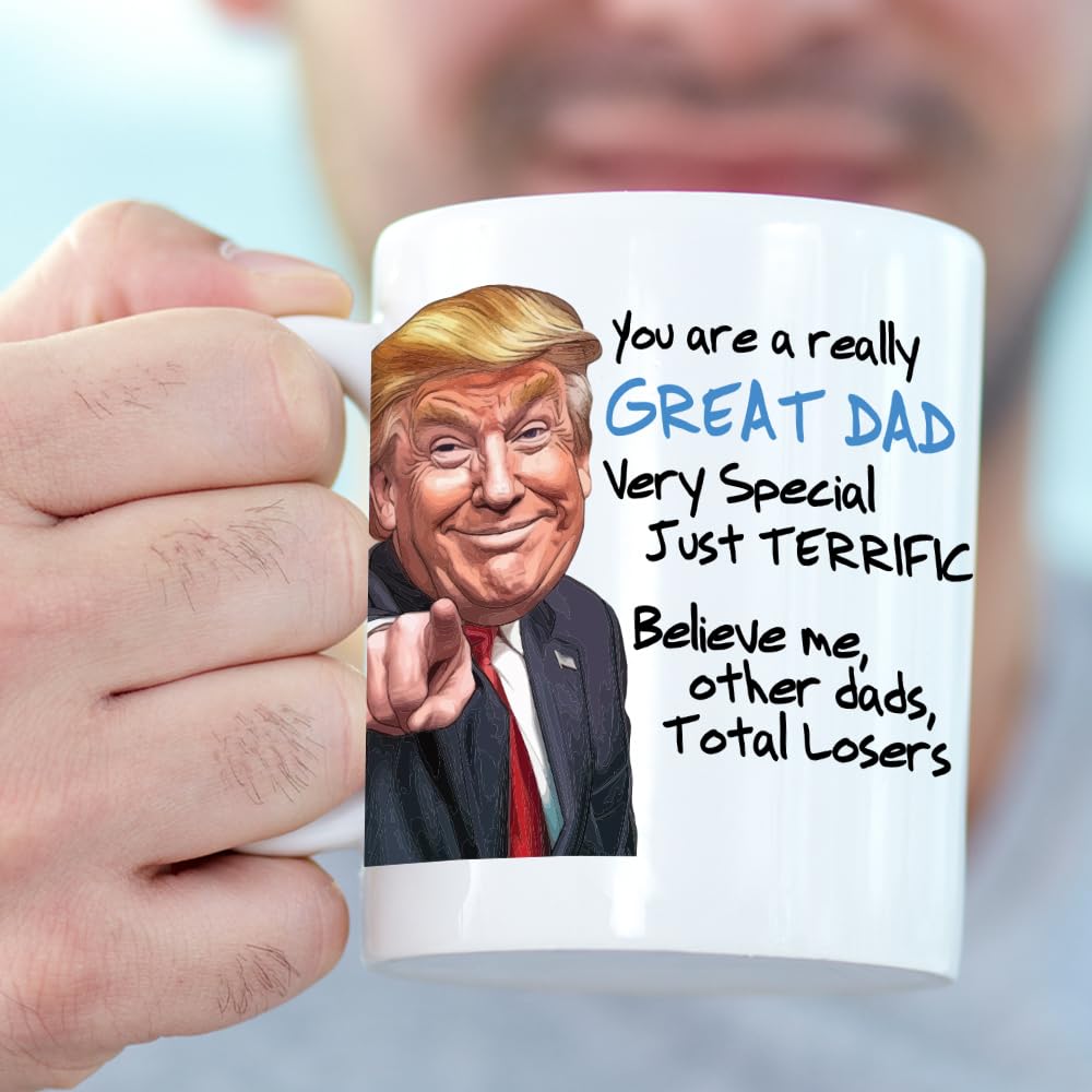 Funny Novelty Glass for Dad - Donald Trump Father's Day Beer, Whiskey, or Can Glass Gift, Funny Father’s Day Gift for Husband, Father, or Stepfather - Trump Stuff Maga Merch (101-15193-D, PINT)
