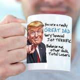 Funny Novelty Glass for Dad - Donald Trump Father's Day Beer, Whiskey, or Can Glass Gift, Funny Father’s Day Gift for Husband, Father, or Stepfather - Trump Stuff Maga Merch (101-15193-D, PINT)