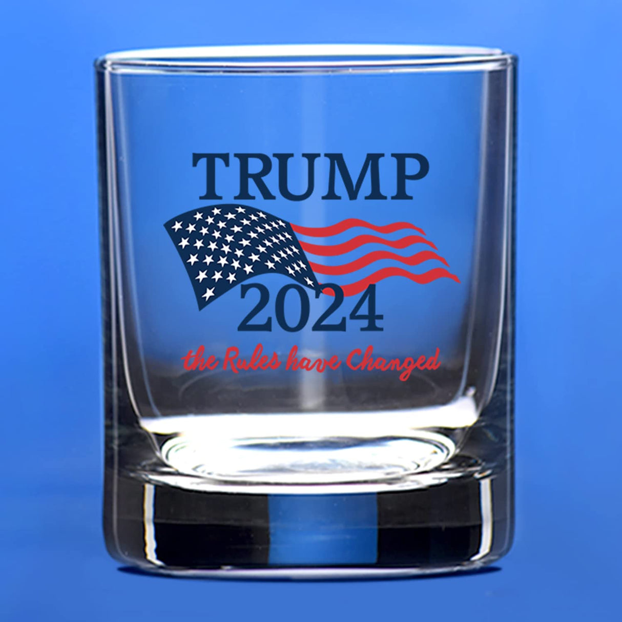 Trump 2024 The Rules Have Changed | 11 oz Bourbon Whiskey Rock Glass | Old Fashioned Whiskey Tasting Glasses For Men | Retirement Gifts For Men | Made In USA