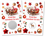 Christmas Reindeer Scratch Off Game, Find The Reindeer Easy to Play Silly Games, Fun Idea, Ice Breaker Activity. Raffle Cards, Set of 40 Cards Made in USA