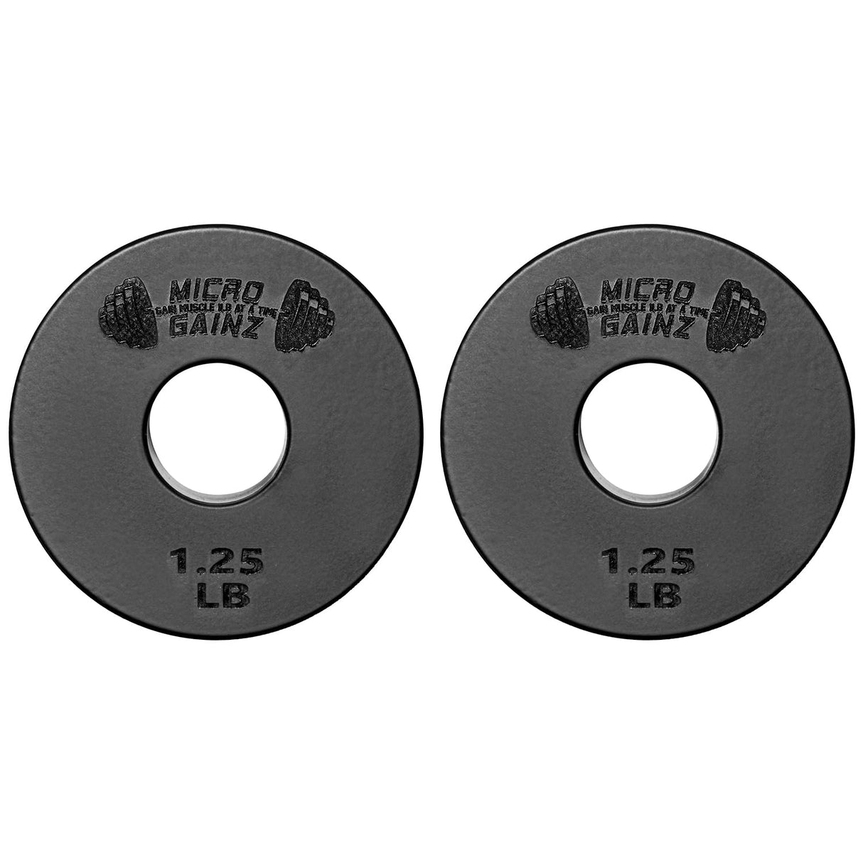 Micro Gainz Standard 1-Inch Center Hole Weight Plates, Set of 2 Black Fractional Plates Choose Set (.25LB-1.25LB), Designed for Standard 1-inch Barbells & Dumbbells, Made In USA