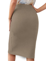 Sweet Hearts Women’s Basic Stretch Pencil Skirt- Regular & Plus Size- Below Knee Office Midi Bodycon Nylon Skirt Made in USA