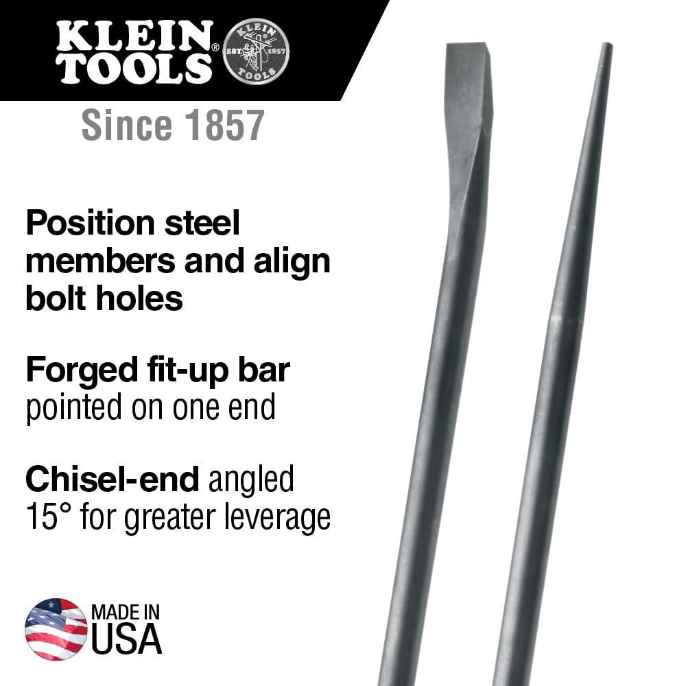 Klein Tools 3246 Round 7/8-Inch x 36-Inch Connecting Bar, Made in USA, Sleever Bar for Aligning, Prying and Chiseling