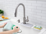 WeatherTech FaucetMat Duo - Protect Your Kitchen & Bathroom Countertops - Dark Grey/Slate