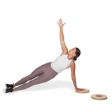 OPTP Pro Rotating Discs (Pair) – 11” Wooden Rotator Discs for Strength and Balance Training, Use as Pilates Discs, a Twist Board for Exercise or Core Workout, and Range of Motion - Made in the USA