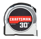 CRAFTSMAN Tape Measure, Chrome, 30-Foot (CMHT37370S)