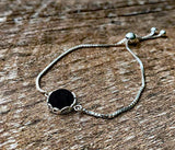 Bottled Up Designs Handmade Vintage Botanical Series Adjustable Slider Bracelet, Recycled Glass, Sterling Silver, Eco Friendly, Made in USA, Birthday Gifts, Mothers Day, Women (Mason Jar (Aqua))