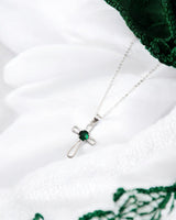 Bottled Up Designs Handmade Recycled Antique Bottles Sterling Silver At The Cross Necklace (Mason Jar Aqua)