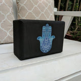 Embrace The Block™ Blue Hamsa Yoga Block (Black)