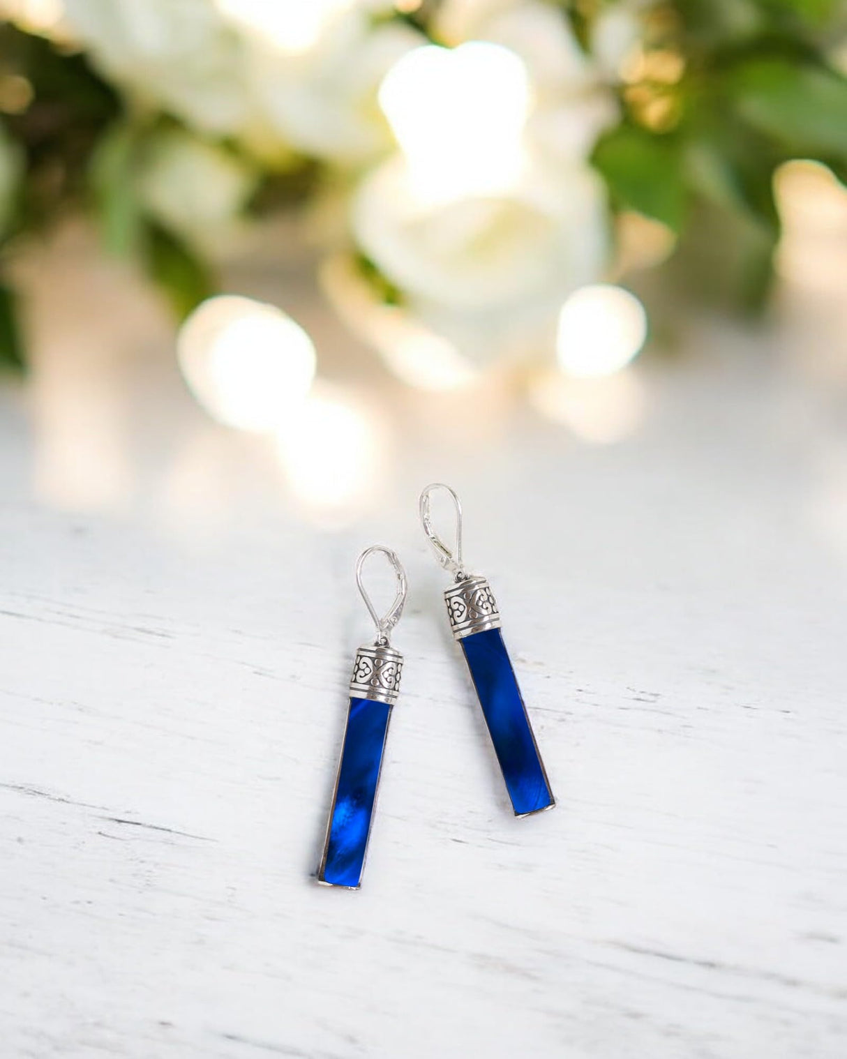 Recycled Antique Bottle and Dishware and Sterling Silver Bottoms Up Lever Back Earrings (Vintage Mason Jar)