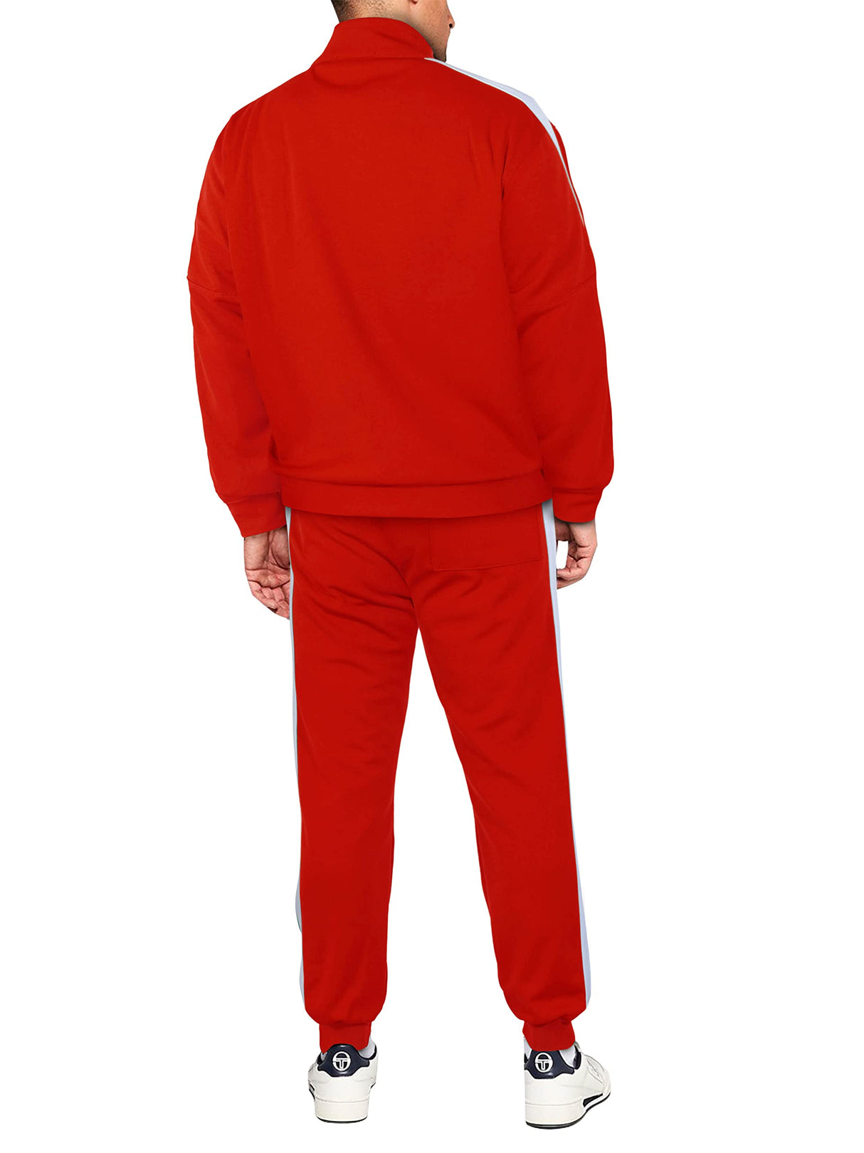 Hat and Beyond Mens Premium USA Made Striped Track Suit Athletic Casual Running Workout Sweat Suit Combo Track Jacket & Pant