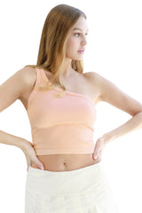 NIKIBIKI Women Seamless Vintage One Shoulder Crop Top, One Size