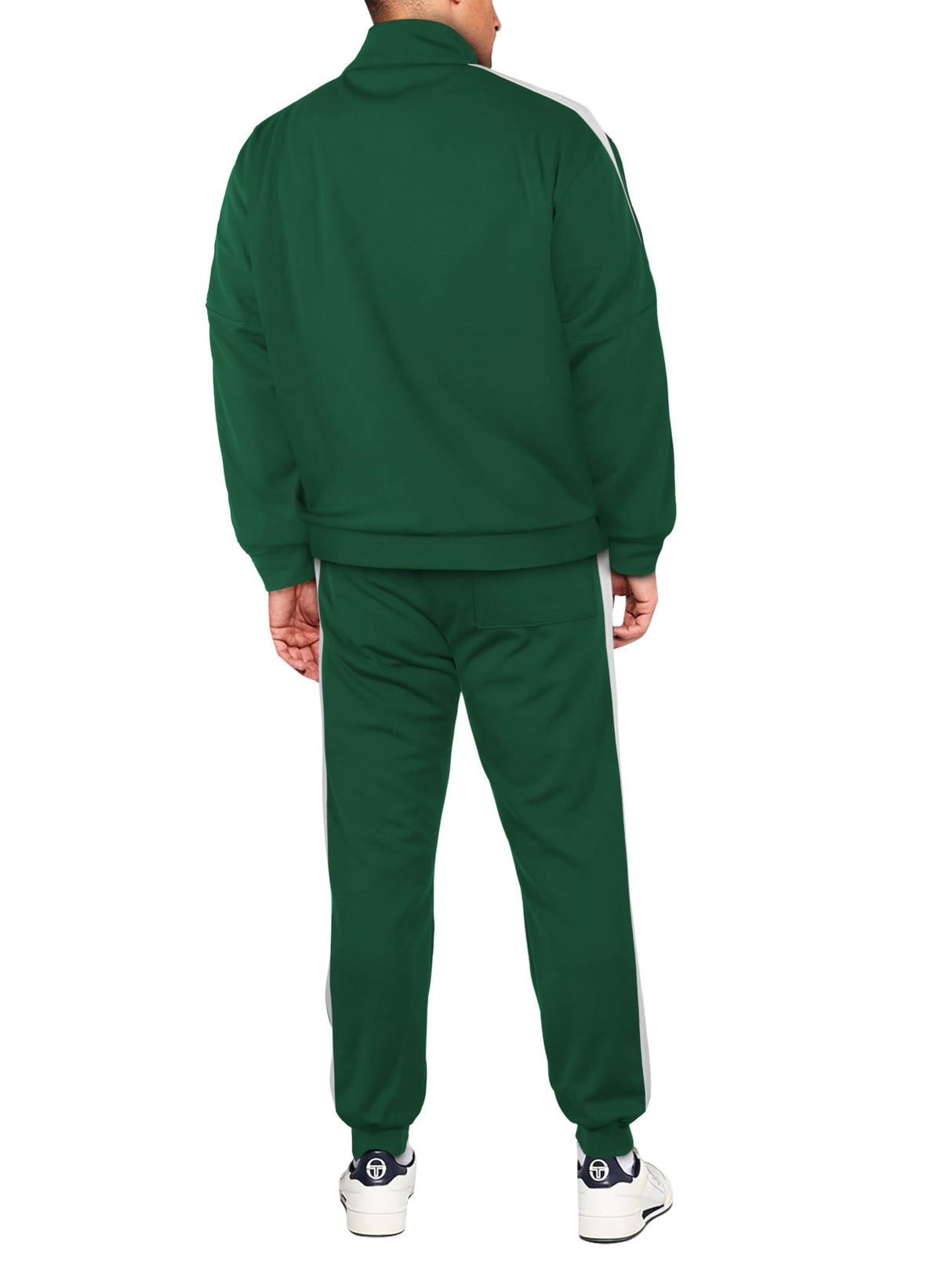 Hat and Beyond Mens Premium USA Made Striped Track Suit Athletic Casual Running Workout Sweat Suit Combo Track Jacket & Pant