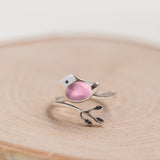 Bottled Up Designs Handmade Little Bird Ring, Recycled Antique Bottles, Sterling Silver, Eco Friendly, Made in USA, Birthday Gifts, Mothers Day, Women, Anniversary (Red Beer Bottle)