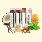 USDA Organic Lip Balm 6-Pack by Earth's Daughter Stocking Stuffers - Fruit Flavors, Beeswax, Coconut Oil, Vitamin E - Best Lip Repair Chapstick for Dry Cracked Lips - Moisturizing Lip Care