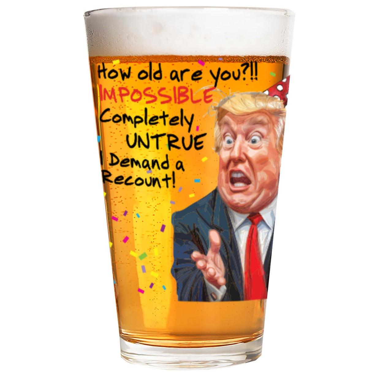 Funny Trump Birthday Glass - Trump Birthday Gifts for Men, Donald Trump Gifts for Men, Funny Birthday Gift for Women, Trump Gifts, Birthday Gift for Husband, Trump Stuff, Maga Merch (SHOT GLASS)