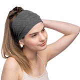 Women's Cotton Headbands Sweatbands 5" Wide Sports Fitness Yoga Fashion Made in USA