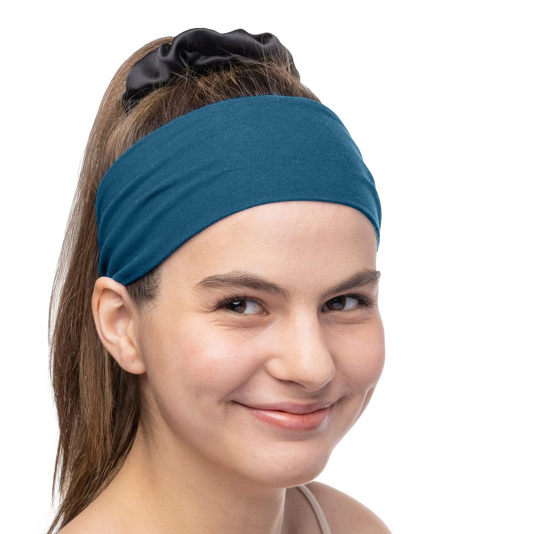 Women's Cotton Headbands Sweatbands 3" Wide Sports Fitness Yoga Fashion Made in USA