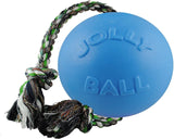 Jolly Pets Romp-n-Roll Rope and Ball Dog Toy, 8 Inches/Large, Orange