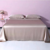 I Pcs 22 Momme Flat Silk Sheet, 100% Mulberry Silk Bed Sheets, Real Silk Flat Sheet, Grade 6A Organic Silk Bedding Made in USA, Hypoallergenic, Ultra Soft and Breathable (Pink, Full)