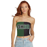 Lojobands Women's Tailgate Outfit College Two Tone Color Block Tube Top Made in USA One Size Fits Most