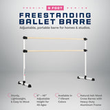 VITA Barre Portable Freestanding Double Ballet Barre, Prodigy, Wood | Adjustable Height, USA Made, Home or Gym Exercise Equipment for Kids & Adults | Dance, Fitness, Pilates