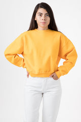 Los Angeles Apparel Heavy Fleece Cropped Mock Neck Pullover (Garment Dye)