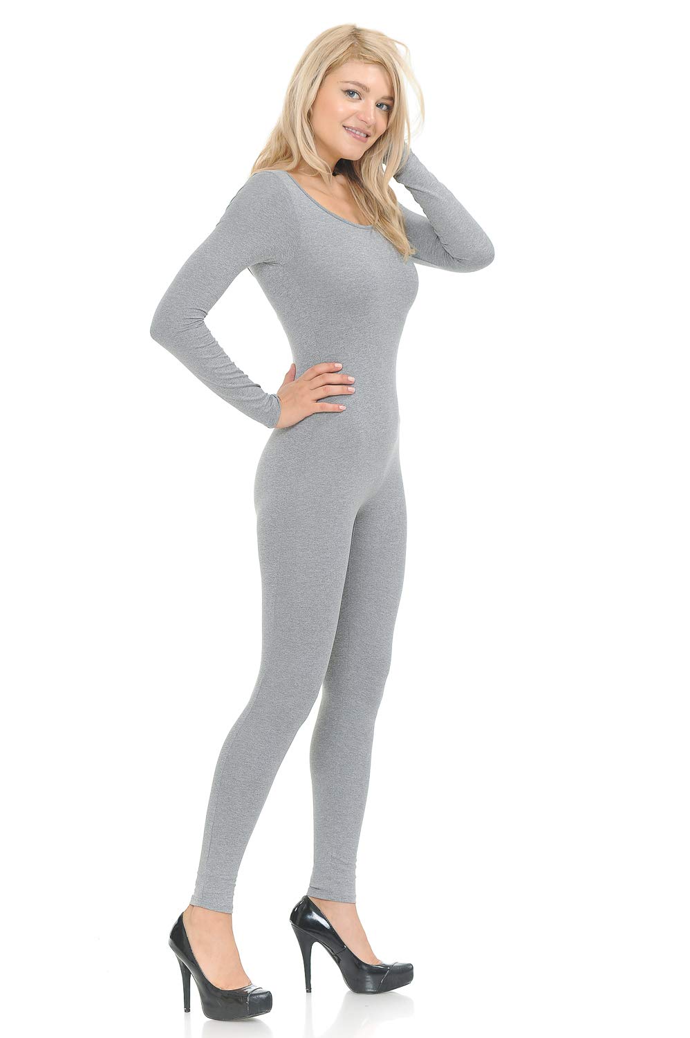 7Wins JJJ Women Catsuit Cotton Long Sleeve Yoga Bodysuit Jumpsuit/Made in USA