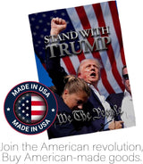 Stand with Trump Rally 2024 Flag Wall Hanging Deor for Home Poster Porch We The People President 47 MAGA Yard Sign Outdoor Patriotic Decorations, Republican Gifts Made in USA