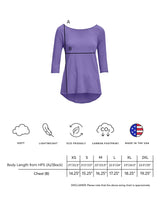 Expert Brand USA-Made Women's MoCA Cotton Blend 3/4 Sleeve Cross Back Shirt