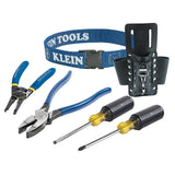 Klein Tools 80080 Hand Tool Kit includes 2 Screwdrivers, Made in USA, 3 Pliers, Wire Stripper and Cutter, for Electricians, 6-Piece