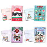 Tree-Free Greetings - Christmas Greeting Cards - Artful Designs - 16 Assortment Cards + Matching Envelopes - Made in USA - 100% Recycled Paper - 5"x7" - Christmas Critters (GP54096)