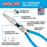 Channellock 326 6-Inch Long Nose Plier with Side Cutter, Blue