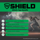 SHIELD | 3-Pack White Athletic Tape – 1.5 Inches x 15 Yards - Made in USA, Easy Tear, Rigid, Very Strong. First aid, Injury- Athletic, Medical,Therapy Trainers