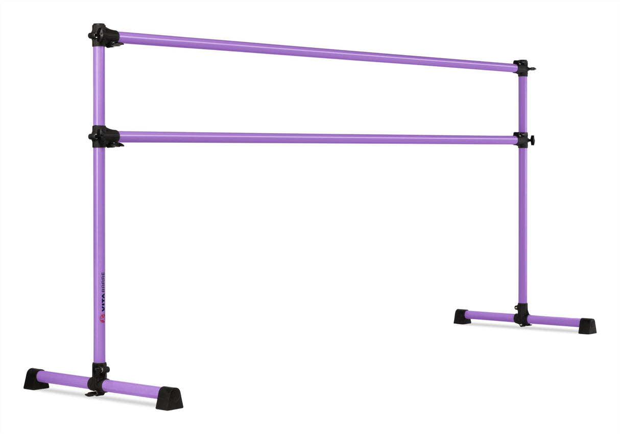 VITA Barre Portable Freestanding Double Ballet Barre, Prodigy, Aluminum | Adjustable Height, USA Made, Home or Gym Exercise Equipment for Kids & Adults | Dance, Fitness, Pilates