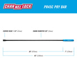 CHANNELLOCK 1-1/4 x 38-inch Professional Pry Bar, 45-inch Overall Length, Made in USA, Molded 4-Sided Textured Grip