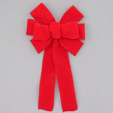 Ivory Brushed Velvet Gold Lame Backed Wire Edge Christmas Bow - Handcrafted in USA (8 inch bow)