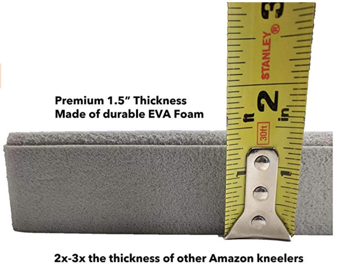Kneeling Pad - Made in The USA - Firm, Durable and Thick Garden or Mechanics Foam Kneeling Pad, Great for Use Around The House, Garden, Job or Shop(17.5” x 8.0” x 1.5”, Gray)