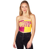 Lojobands Women's Tailgate Outfit College Two Tone Color Block Tube Top Made in USA One Size Fits Most